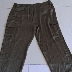 DKNY Men's Olive Cargo Pants with Side Pockets
